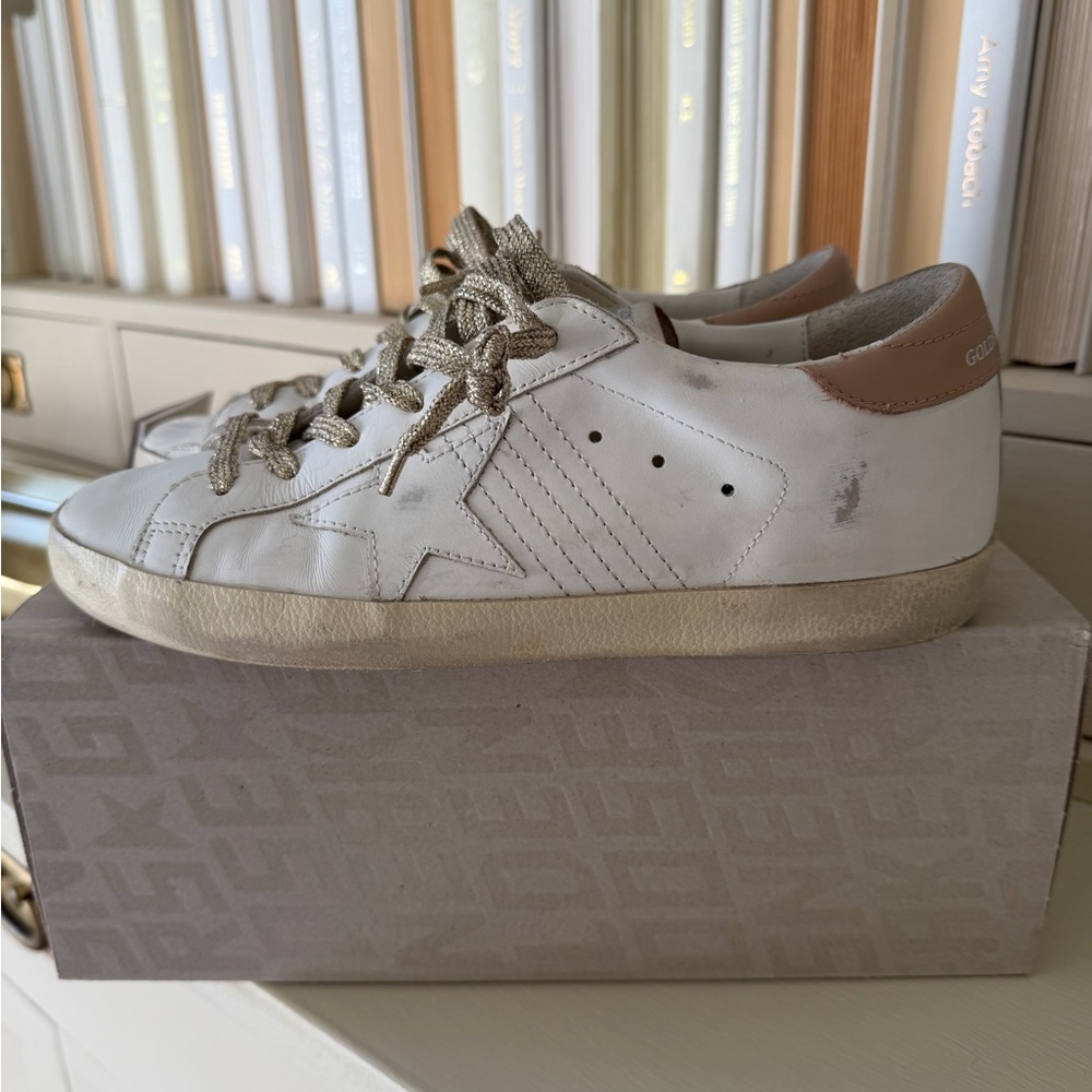 Golden Goose Women's Cream and Tan Sneakers